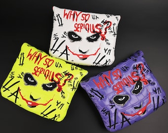 Joker 'Why So Serious' Mallet Putter Headcover - Crocodile Skin Finish