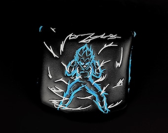 Magnetic Saiyan Prince Vegeta Inspired Regular Or Center Shaft Mallet Golf Putter Headcover