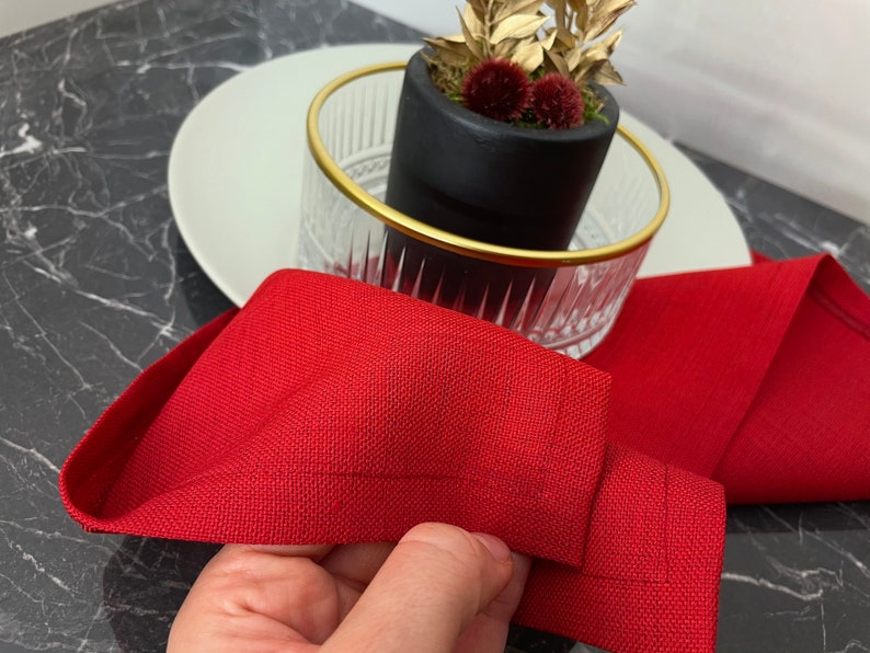 Fabric Placemat Red Placemat Modern Placemats Washable Etsy