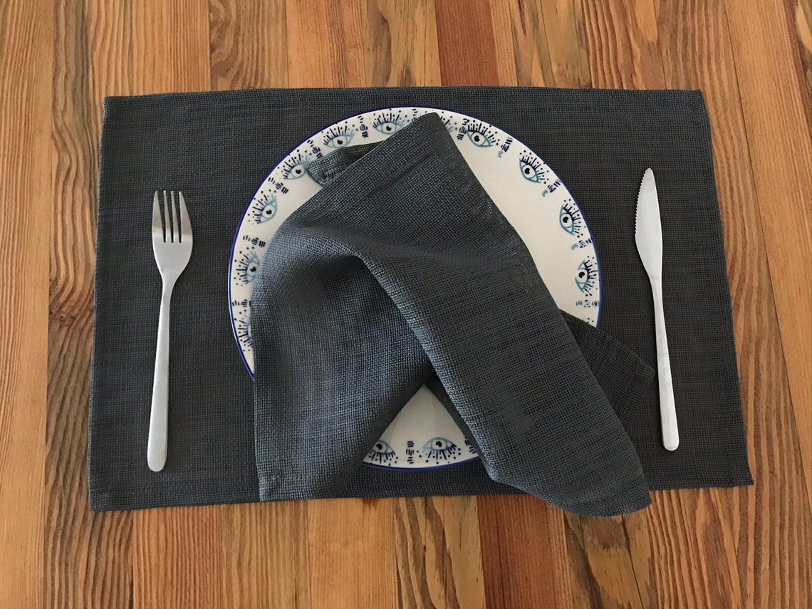 Natural Placemat Grey Placemat Dining Table Mat New Home Etsy UK