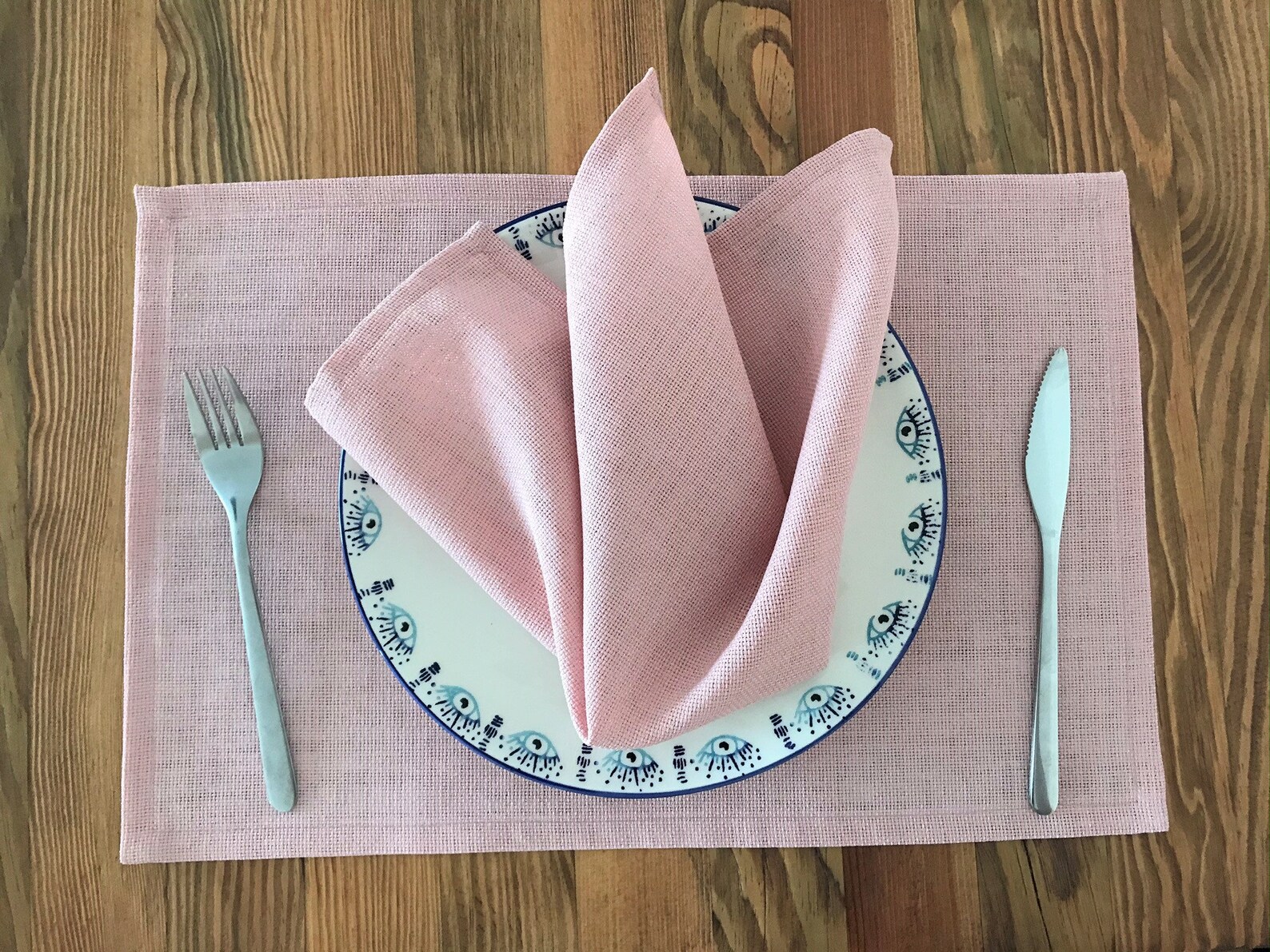 Pink Placemats Linen Placemats Summer Placemat Set of 2 Etsy