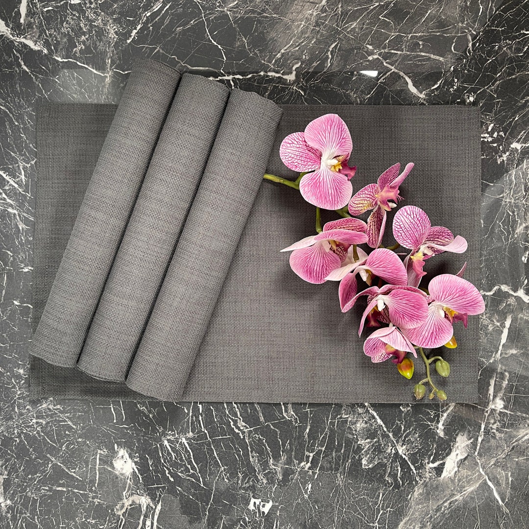 Natural Placemat Antrasit Grey Placemat Dining Table Mat Etsy UK
