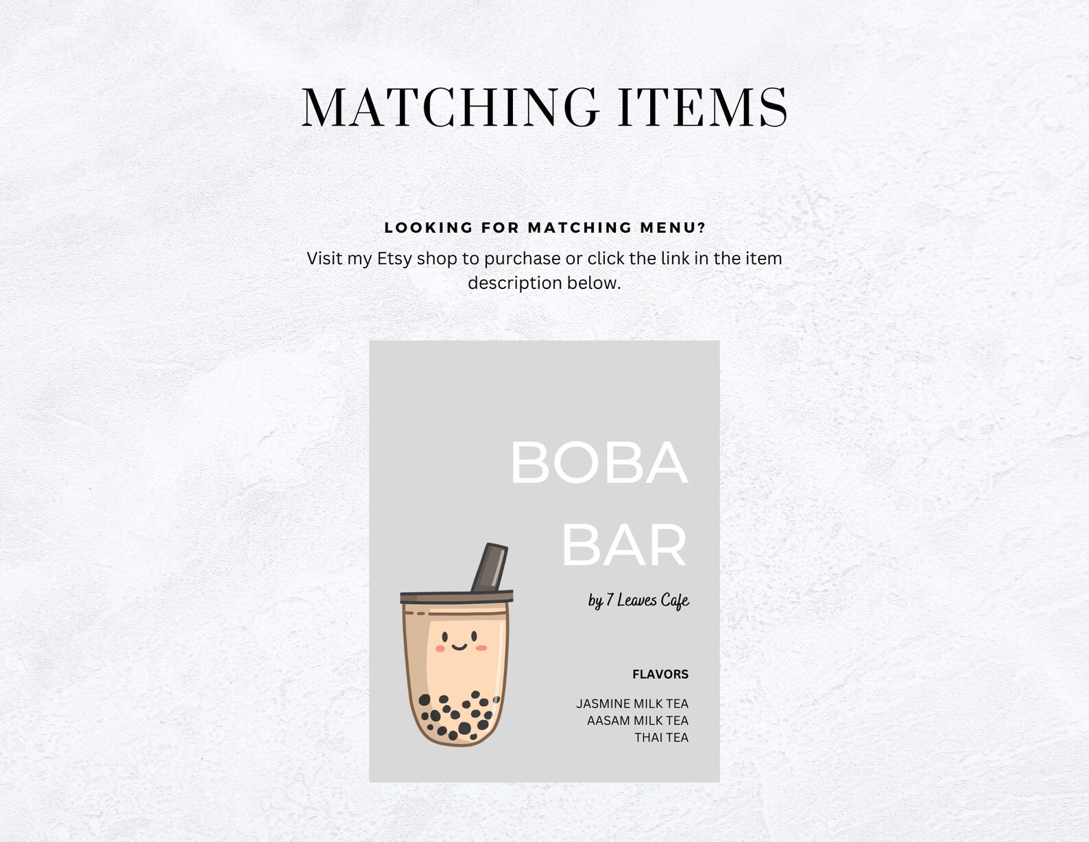 Boba Bar Drink Menu, Boba Drinks Menu Template, Boba Drink Menu, Boba