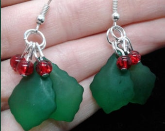 Christmas Holly earrings