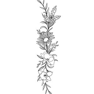 Spine/ Wrist Tattoo Design Birth Flower - Etsy