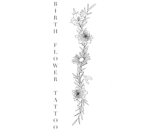 Flower Spine Tattoo - Etsy Australia
