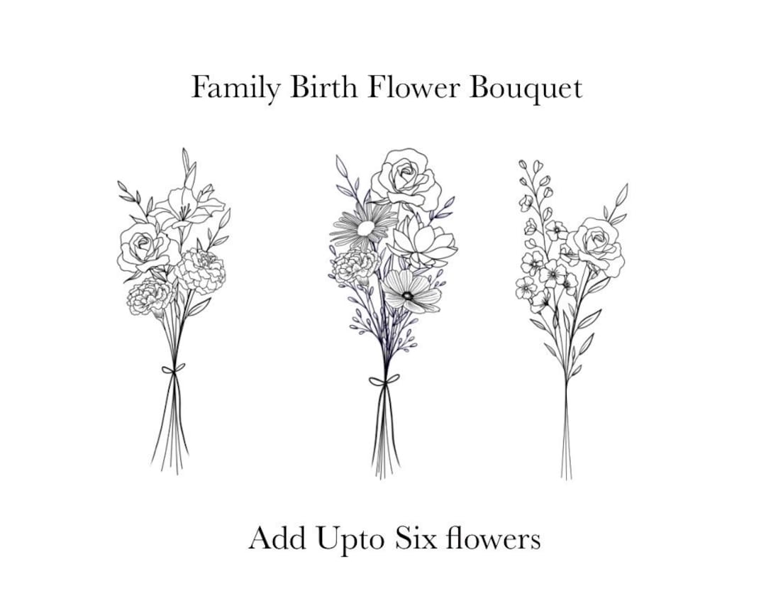 Birth Flower Tattoo Design Add 5-6 Flowers - Etsy