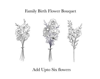 Anpassad födelseblomma-tatuering - Lägg till upp till 6 blommor