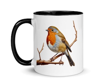 Robin Bird Mug Animal Cup Nature Fantasy Original Gift Ornithology Coffee Tea Garden