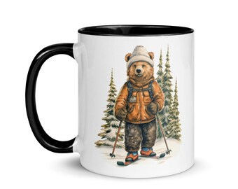 Mug Bear Ski Sport Nature Wild Hiking Snowshoe Snowboard Trek Bivouac Passion Fantasy Funny Funny Fan Gift Elegant