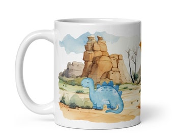 Dinosaur Passion Mug Triceratops Tyrannausorus Rex Mosasaurus Ceratosaurus Jurassic Paleontology Cup Mug Child School Nursery