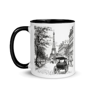 Mug Eiffel Tower Paris France Travel Souvenir Cup Monuments Drawing Romanticism Elegance Deco Coffee City of Lights Tea Gift Original Art