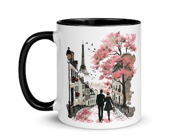 Romantic Mug Paris Retro Eiffel Tower France Travel Souvenir Cup Monuments Drawing Elegance Deco Coffee City of Lights Tea Gift Art