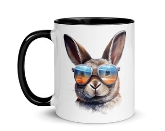 Mug Cup Rabbit Humor Fantasy Gift Cute Animals Original Coffee Tea Cool Funny Funny Sunglasses