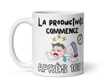 Tasse Productivité Pas du Matin Bureau Travail Mug Collègue Humour Café humoristique Café Cadeau Convivial Secret Santa Départ Blague Pause