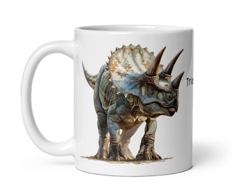 Dinosaur Mug Triceratops Tyrannausorus Rex Carnotaurus Mosasaurus Giganotosaurus Ceratosaurus Jurassic Paleontology Kids Mug Christmas