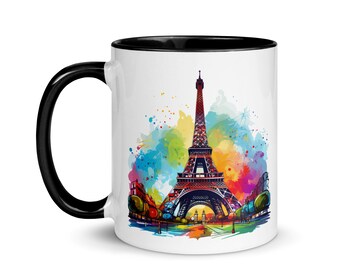 Mug Paris Eiffel Tower France Souvenir Travel Cup Monuments Drawing Romanticism Elegance Deco Coffee City of Lights Tea Gift Original Art