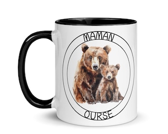 Mug Mama Bear Cub Bear Gift Love Mother Children Party Animals Nature Fantasy Cute Birthday Christmas