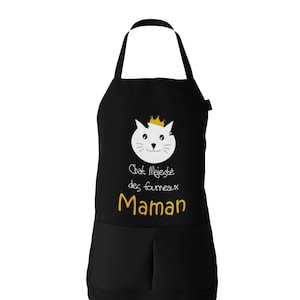 Personalized Women&#39;s Apron Cat Pattern First Name Organic Cotton Birthday Gift Christmas Retirement Mother&#39;s Day Gifts Funny Humorous Apron