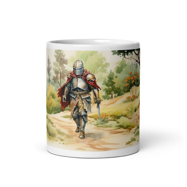 Mug Chevalier Fantaisie Médiéval Tasse Thé ou Café Cadeau Peinture Contes Motif Mythes Légendes Art