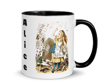 Alice in Wonderland Mug, Lewis Carroll Tenniel Gift, Mad Hatter Reader, Cat, Coffee, Tea