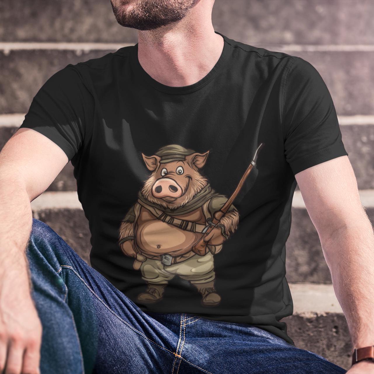 T-shirt Hunting Humor Wild Boar Nature Hunter Camouflage Forest Walk Animals Countryside Original Gift Colleague