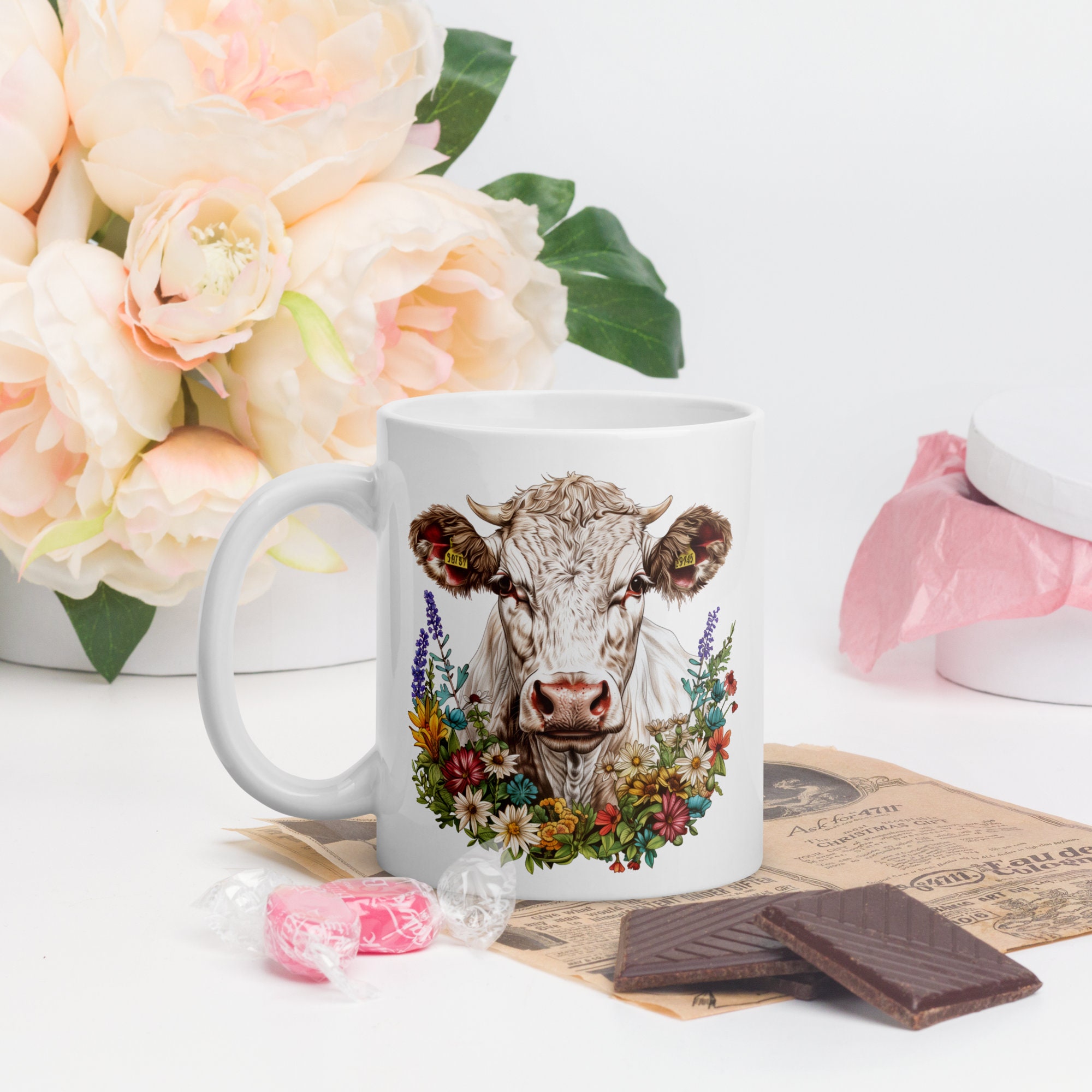 Kuh-Kaffeetasse – Lustiger Bauernhof-Motiv-Becher Für Kaffee & Tee, Hochlandkuh-Design, Humorvolles Geschenk