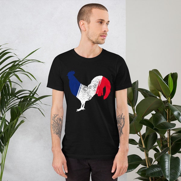 Tee-shirt France Souvenir Patriote Pays Coq Drapeau Nation Français Symbole Identité Gaulois Fierté