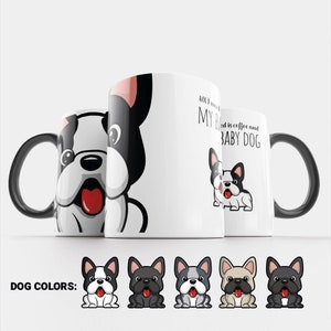 Taza de café bulldog francés. Taza para los amantes de los perros. Taza para mamá perro. Taza de café para dogmums