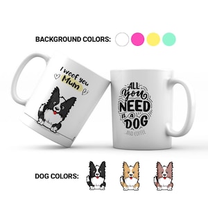 Taza de café Border Collie. Taza para los amantes de los perros. Taza para mamá perro. Taza de café para dogmums