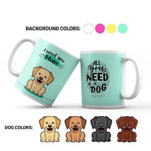 Taza de café Labrador. Taza para los amantes de los perros. Taza para mamá perro. Taza de café para dogmums