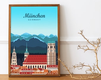 Munich poster. Printed in high quality paper. Traveller poster