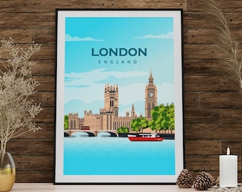 London City Big Ben day poster. Printed in high quality paper. Traveller poster