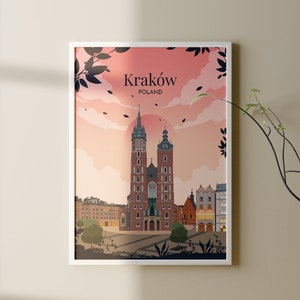 Kraków, Poland - Pink city poster