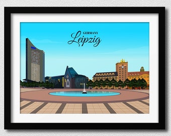 Leipzig day city poster horizontal