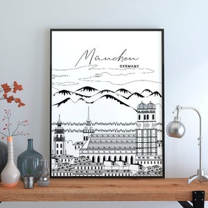 Munich poster. Printed in high quality paper. Traveller poster