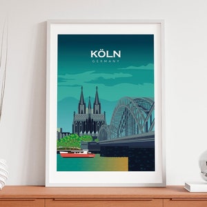 Cologne poster. Printed in high quality paper. Traveller poster