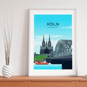 Cologne poster. Printed in high quality paper. Traveller poster