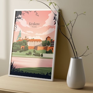 Kraków pink poster
