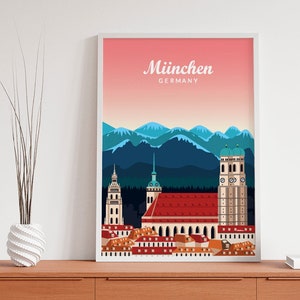 Munich poster. Printed in high quality paper. Traveller poster
