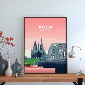 Cologne poster. Printed in high quality paper. Traveller poster