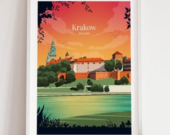 Kraków sunset poster