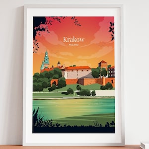 Kraków sunset poster