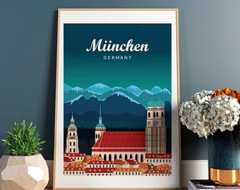 Munich poster. Printed in high quality paper. Traveller poster