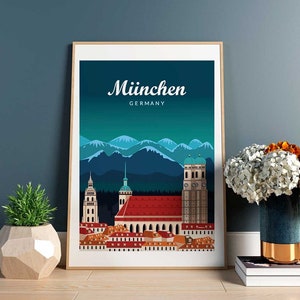 Munich poster. Printed in high quality paper. Traveller poster