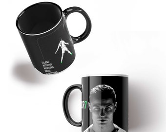 CR7 Cristiano Ronaldo Coffee Mug. Talent without working hard is nothing