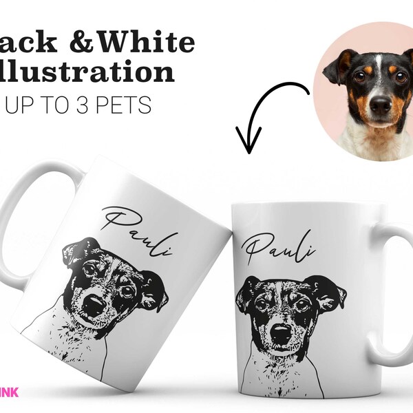 Custom Pet Mug Using Pet Photo + Name. Personalised dog mug and cat mug. Pet photo mug.