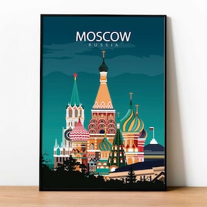 Moscow poster. Printed in high quality paper. Traveller poster