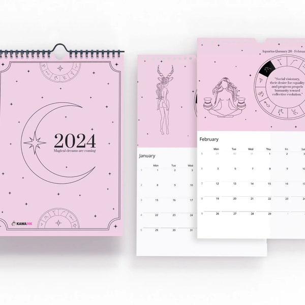 Zodiac Girls - 2024 Wall calendar