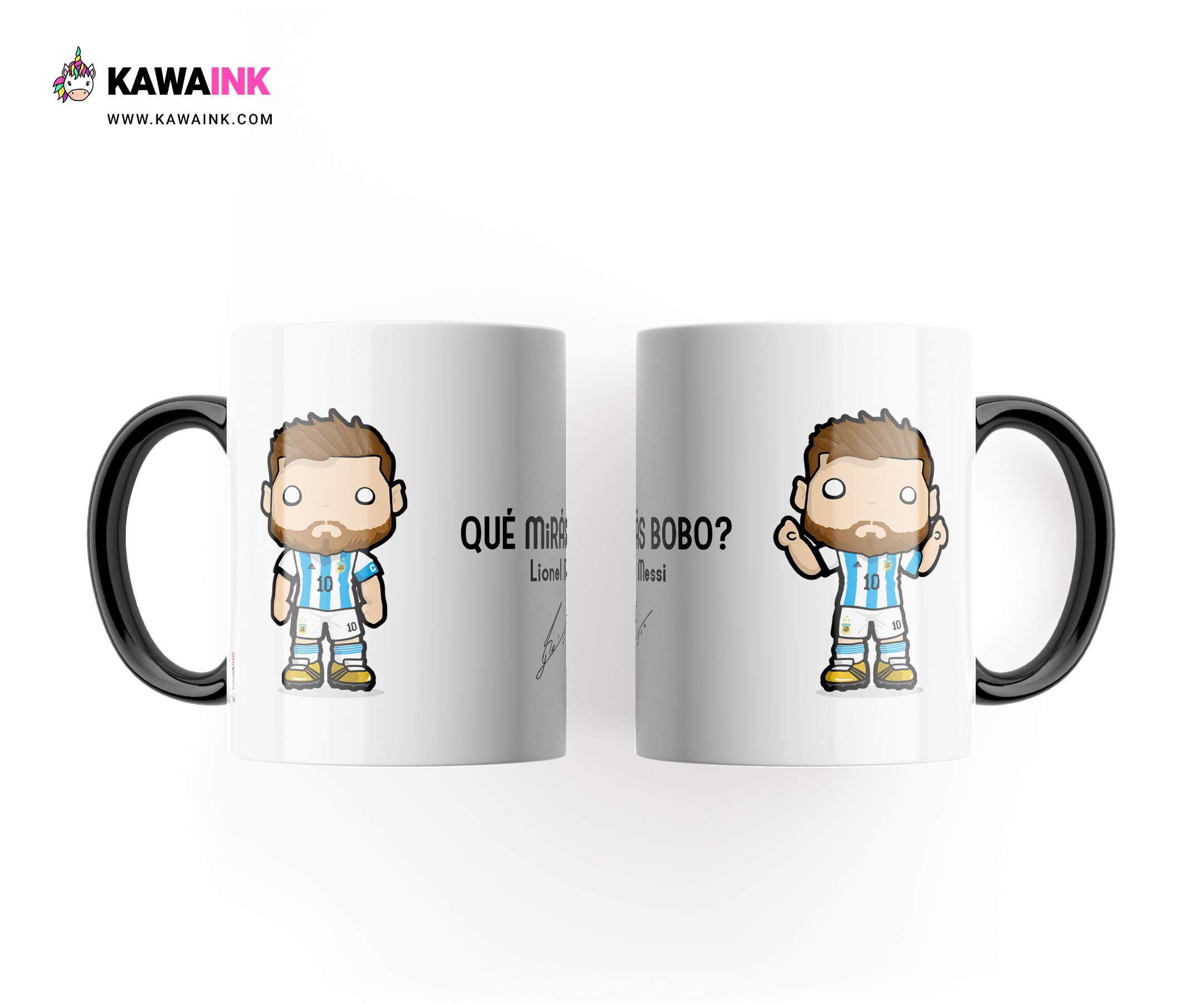 KAWAINK Lionel Messi Tasse - Handgezeichnete Watercolor Design Tasse Für Messi Fans